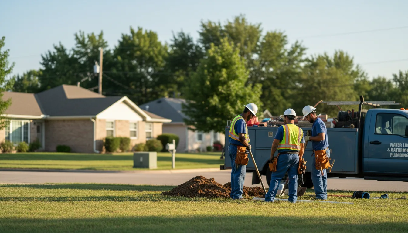 Residential water line and bathroom plumbing service in Harmony, MN